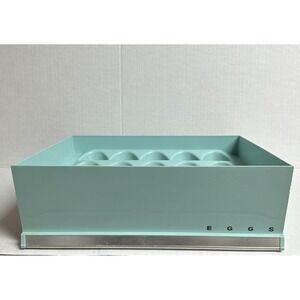 Vintage MCM Robin Egg Blue Plastic Refrigerator Egg Tray Container Holder
